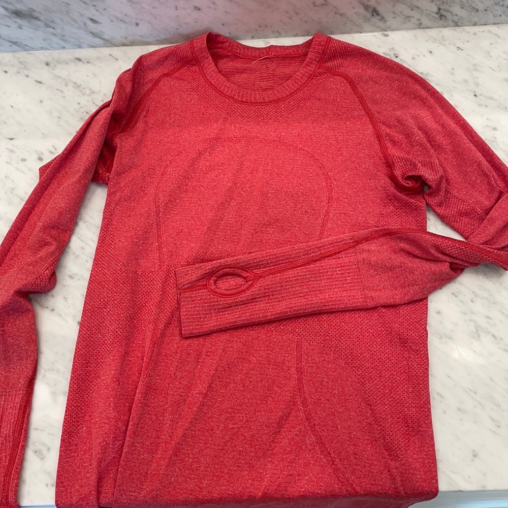 Red Lululemon Athletica Long Sleeve Top